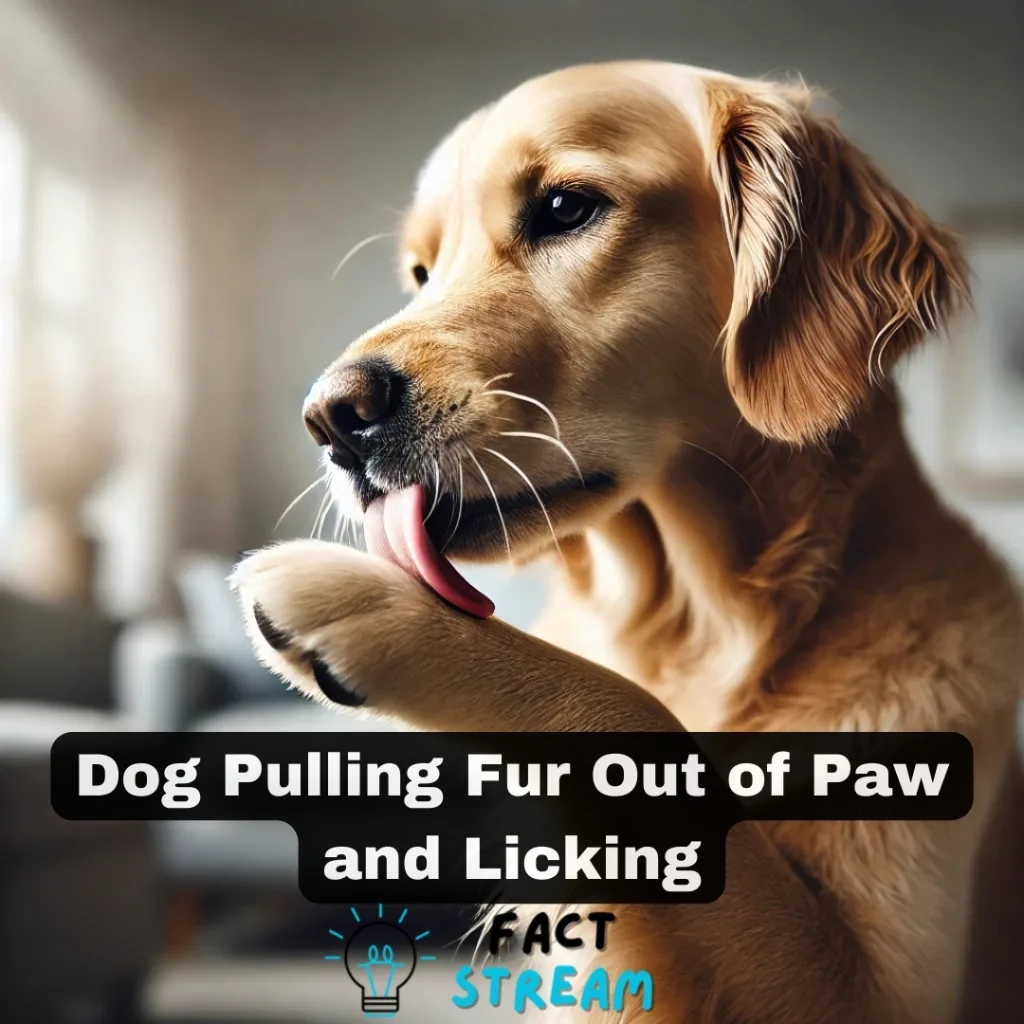 Dog Pulling Fur Out of Paw and Licking