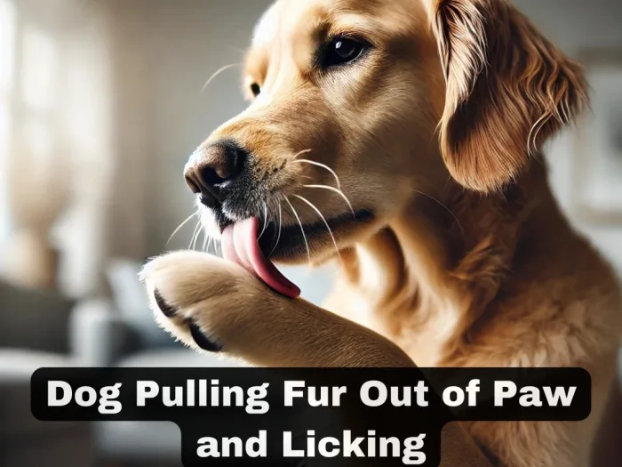 Dog Pulling Fur Out of Paw and Licking